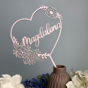 Caketopper Herz mit Blumen