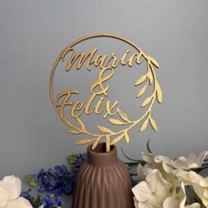 Caketopper mit Blättern