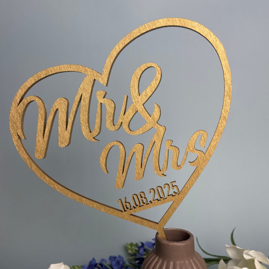 Caketopper Mr&Mrs mit Datum