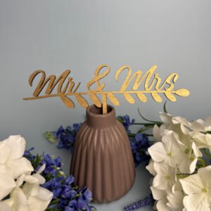 Caketopper Mr&Mrs Waagrecht