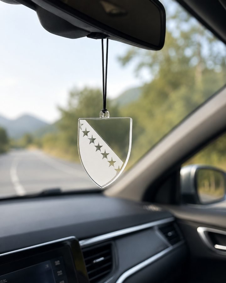 Innenspiegelanhänger Bosnien Wappen transparent