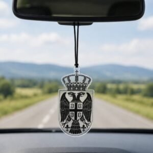 Innenspiegelanhänger Serbien Wappen Transparent