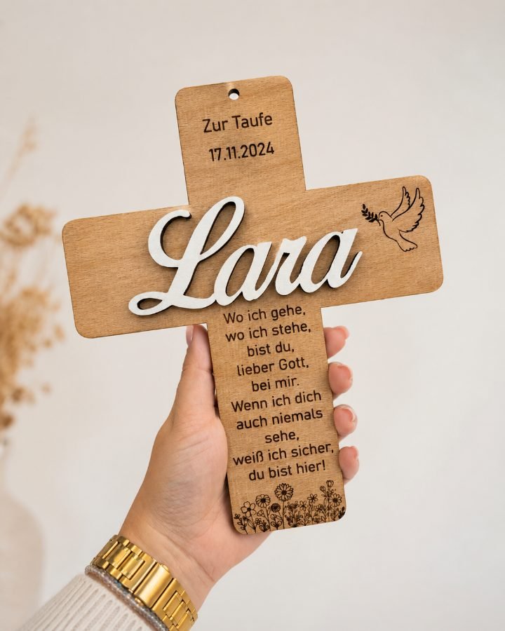 Personalisiertes Taufkreuz