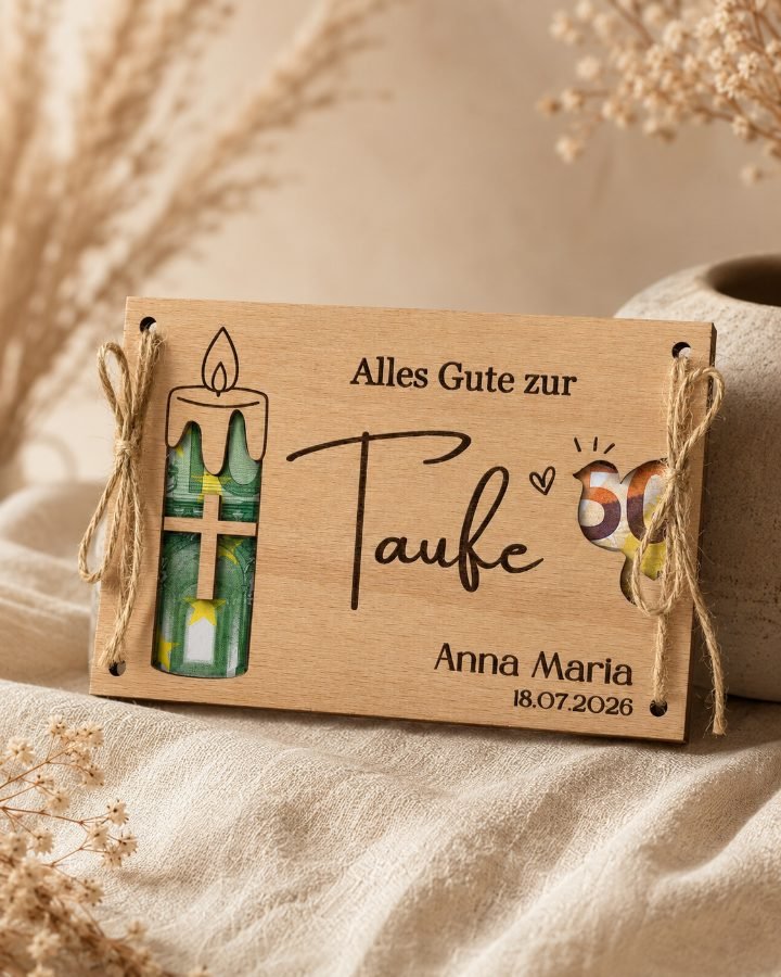 Geldgeschenk Taufe Personalisierbar